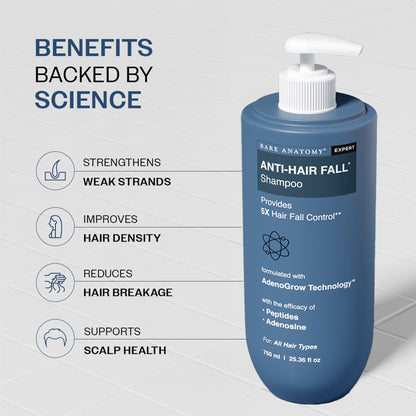 Bare Anatomy Anti-Hair Fall Shampoo 5X Hair Fall Control With Peptides