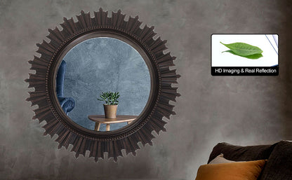 EFINITO Sunburst Wall Mirror, Decorative Framed Mirror for Bathroom, Bedroom, Living Room & Vanity (17 Inch)