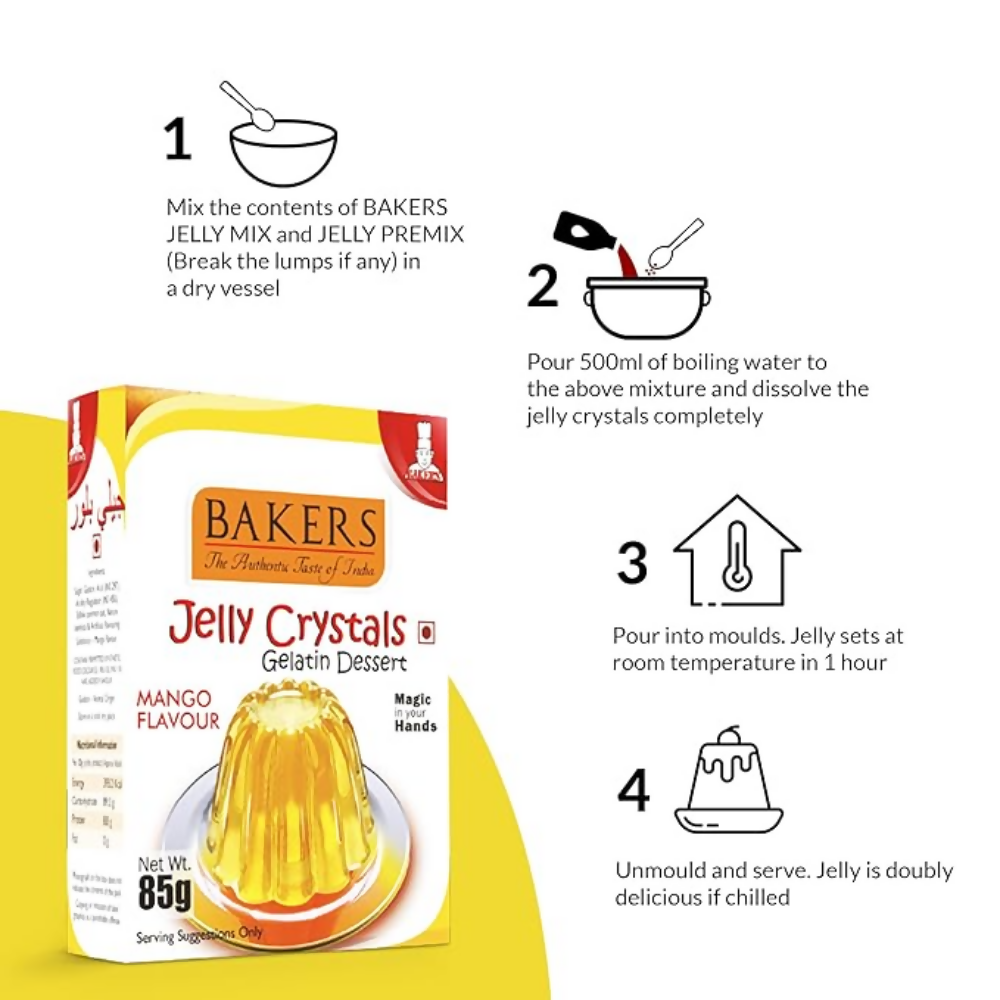 BAKERS Jelly Crystals (Gelatin Dessert) - Mango