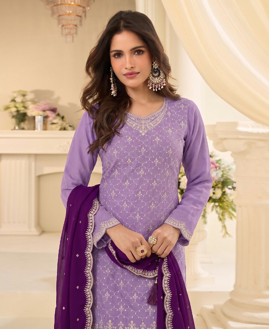 KC Designer Lilac 3 Piece Salwar Suit For Women Indian Wear