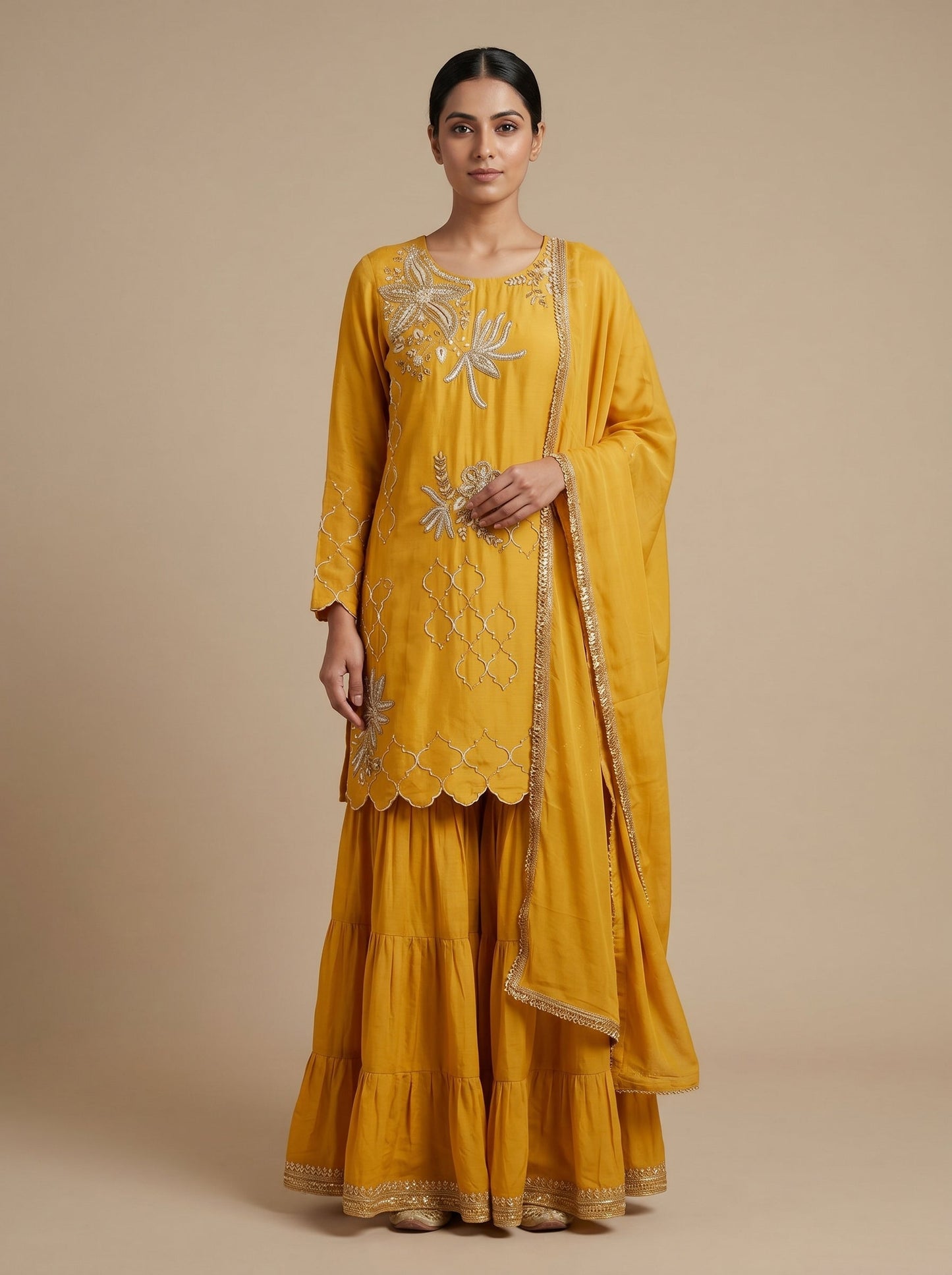 Canary Yellow Sharara Set