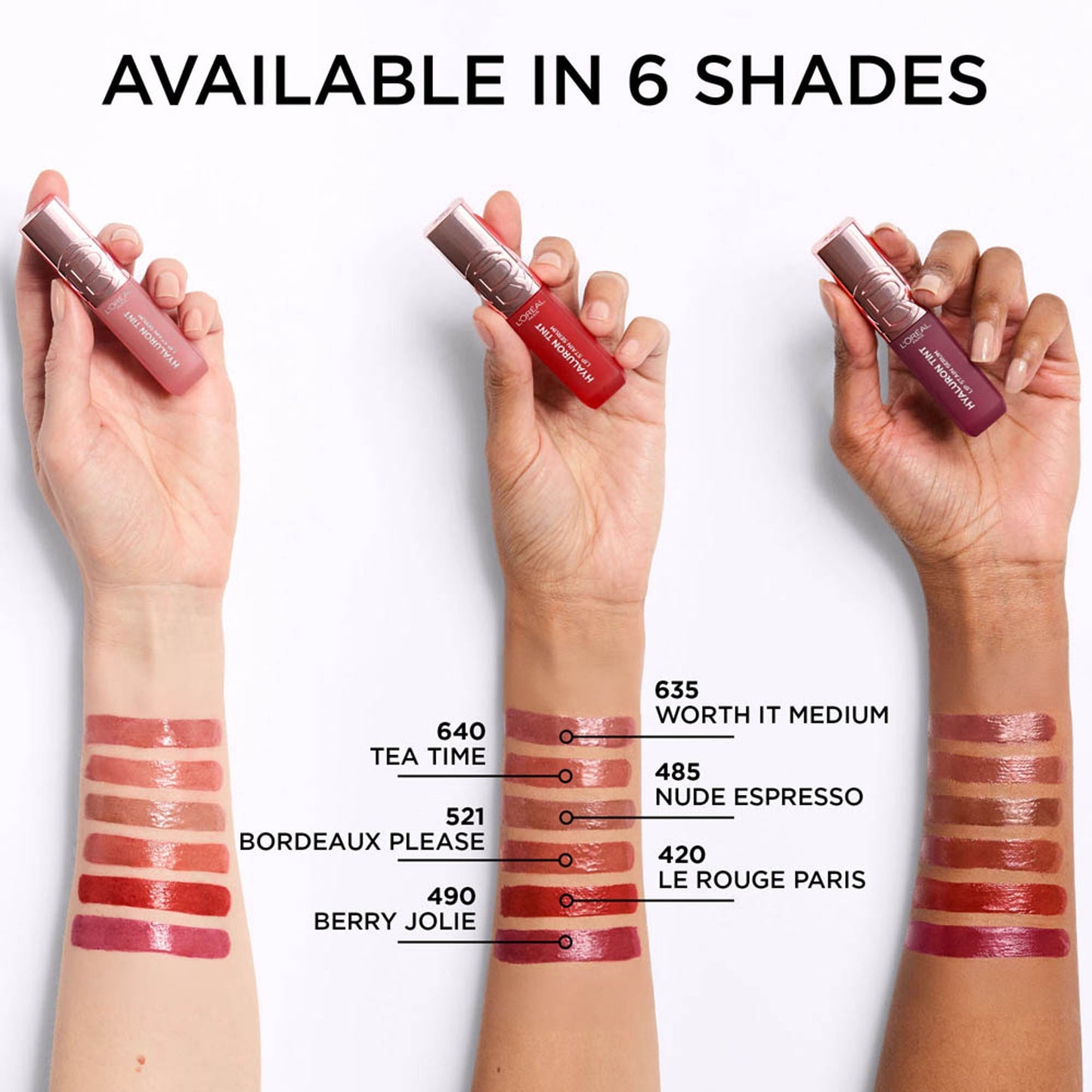 L'Oreal Paris Hyaluron Tint Lip Stain Serum Weightless Color - 485 Nude Espresso