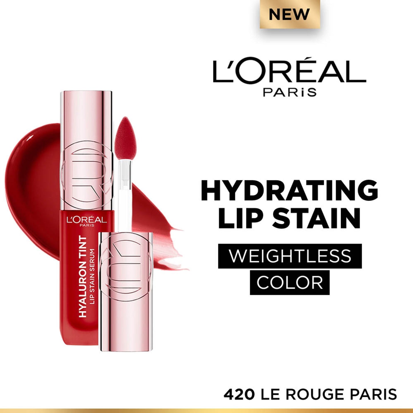 L'Oreal Paris Hyaluron Tint Lip Stain Serum Weightless Color - 420 Le Rouge Paris