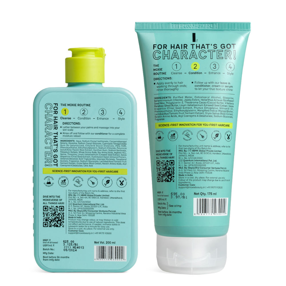 Moxie Beauty Rinse & Shine Duo - Shampoo & Conditioner for Dry and Frizzy Hair Combo