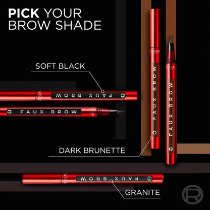 L'Oreal Paris Infaillible Faux Brow Eyebrow Pen For Natural & Full Brows - Granite