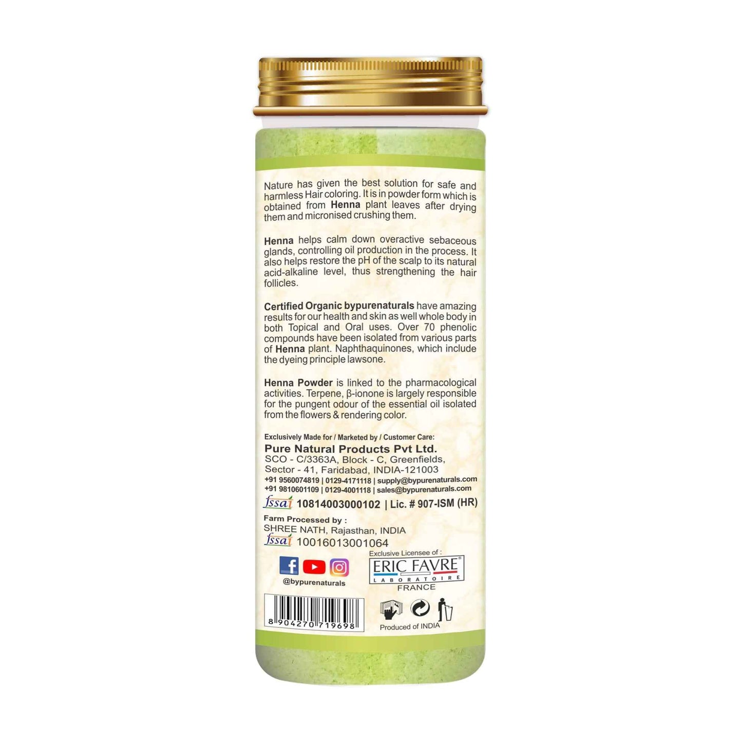 byPureNaturals Organic Henna Powder