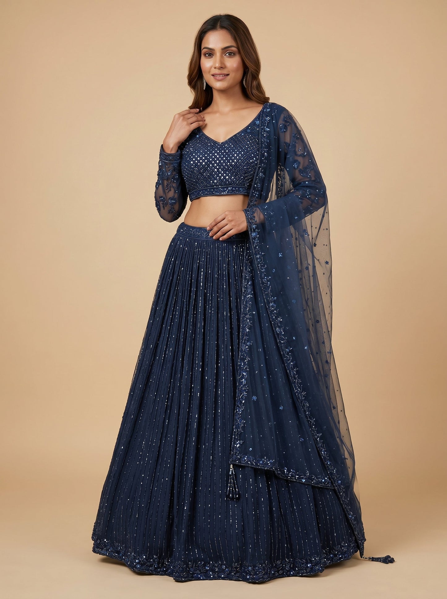 Cerulean Silk Lehenga