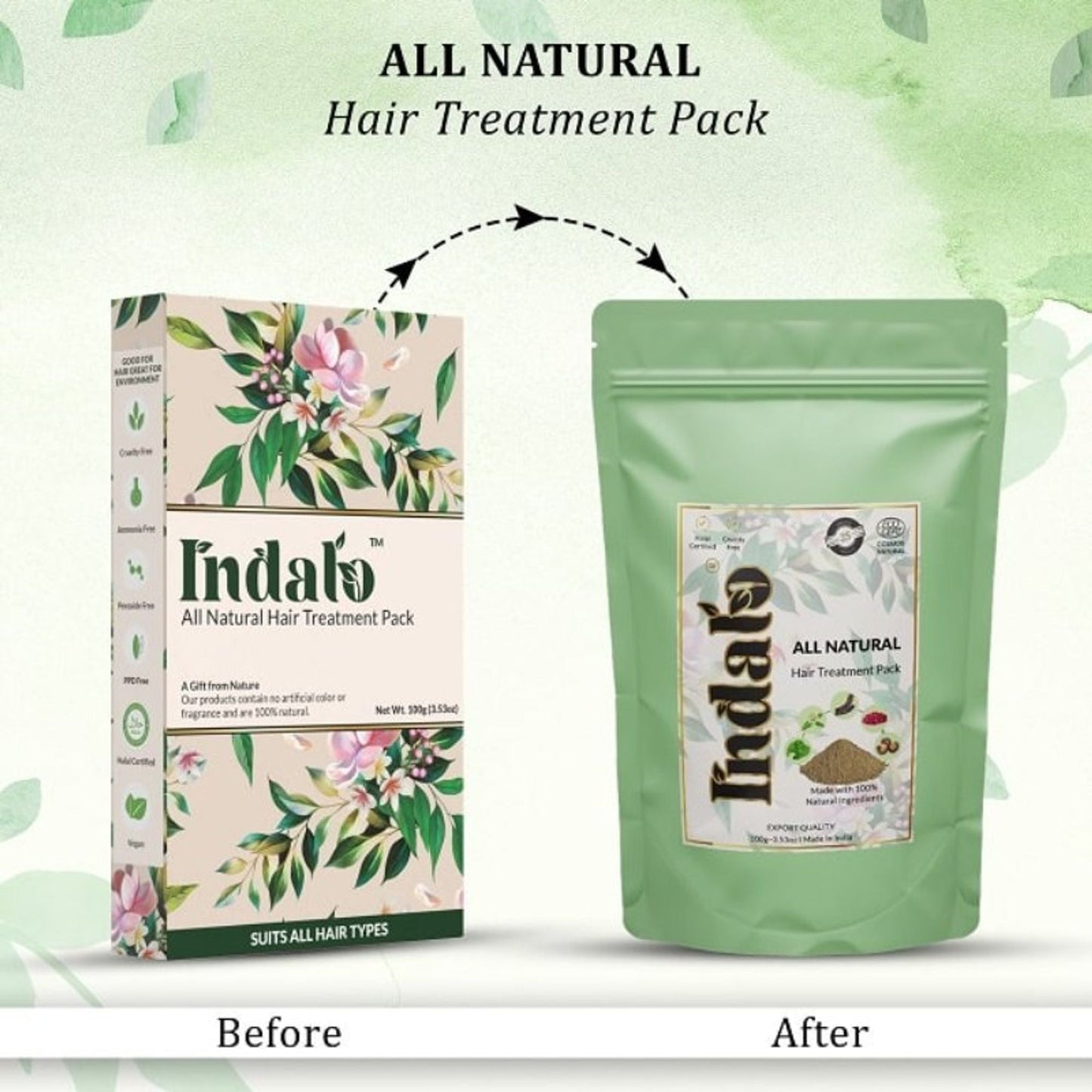 Indalo All-Natural Hair Treatment Pack - Shikakai & Bhringraj