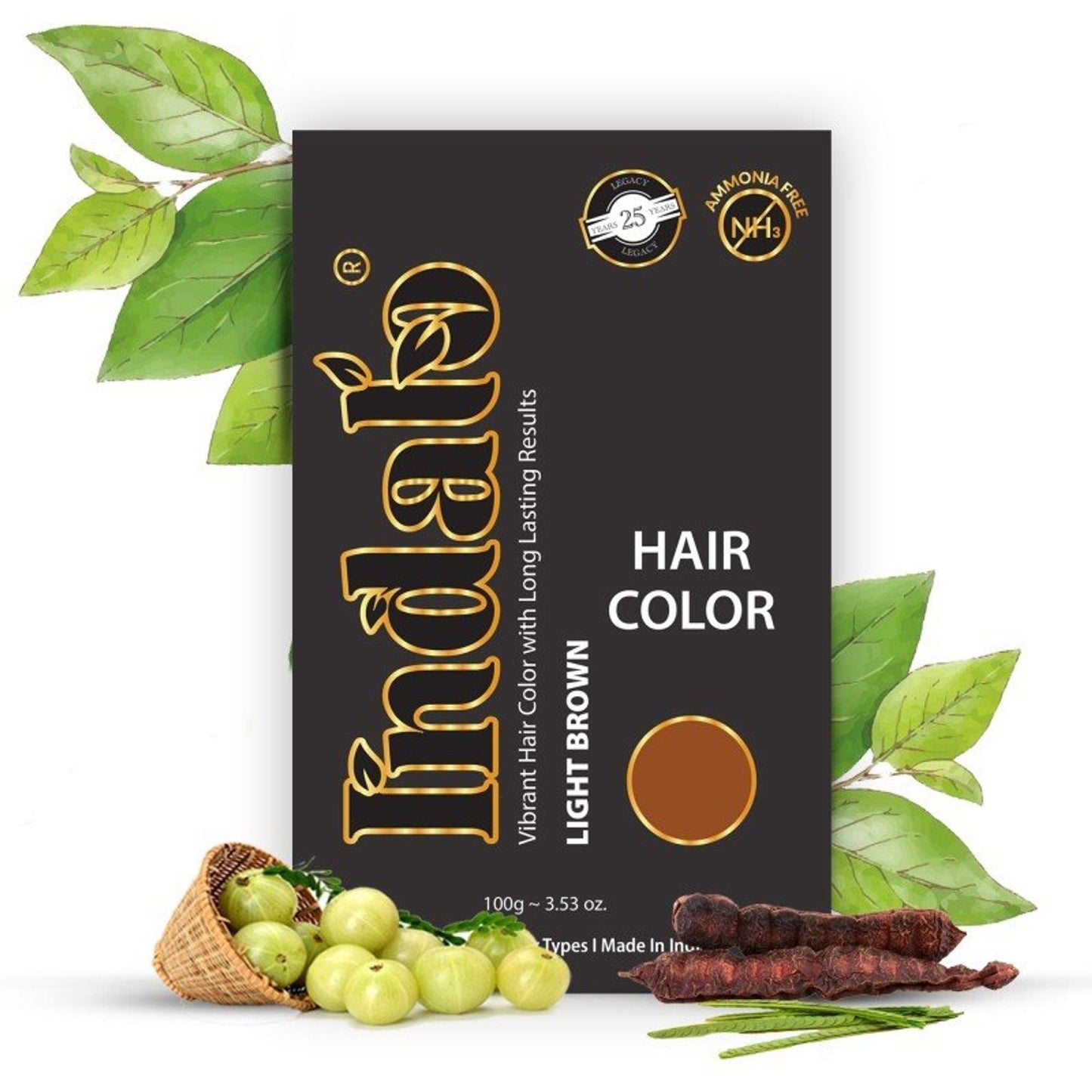 Indalo Ammonia-Free Vibrant Light Brown Hair Color With Natural Ingredients - Light Brown