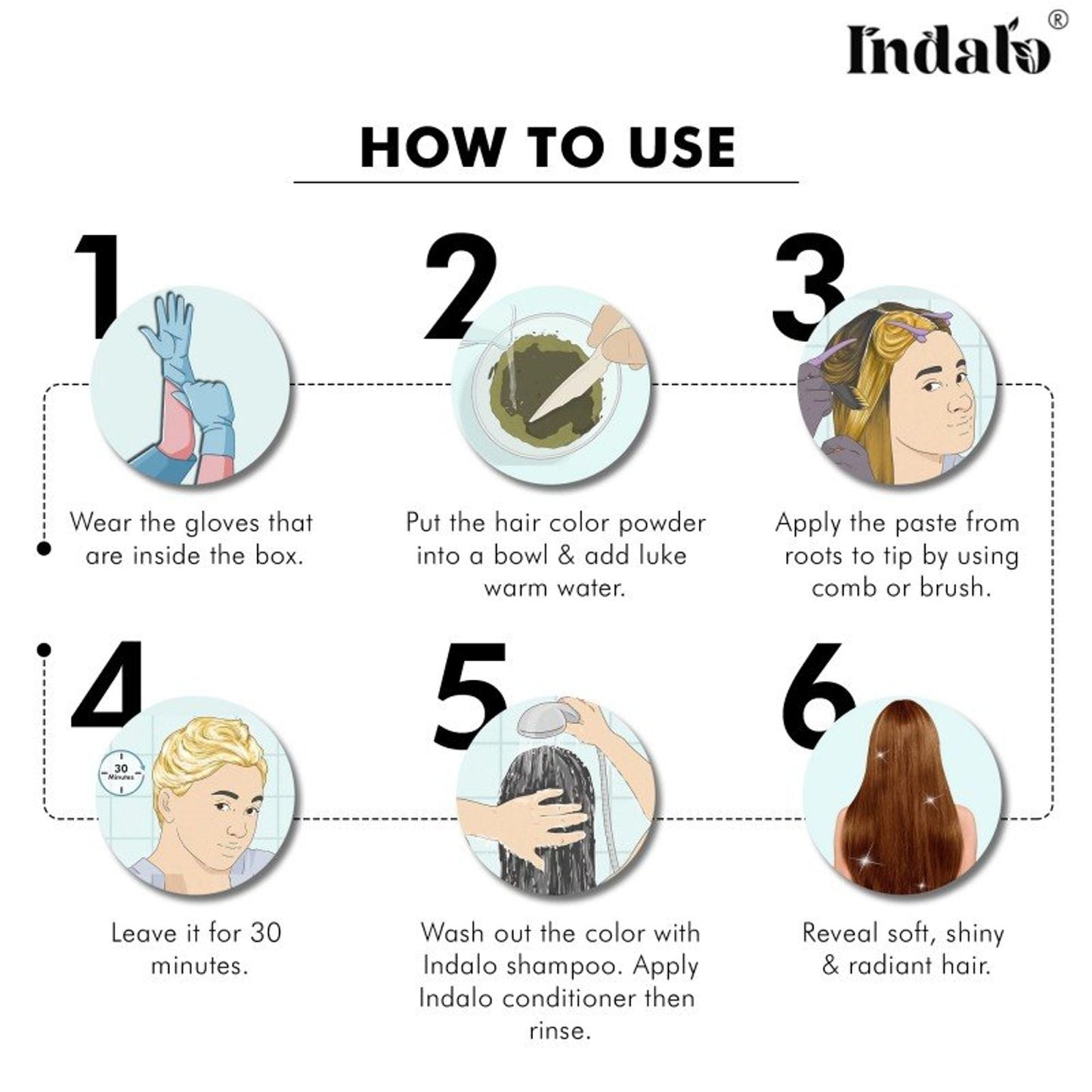 Indalo Ammonia-Free Vibrant Light Brown Hair Color With Natural Ingredients - Light Brown