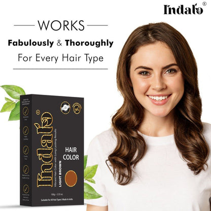 Indalo Ammonia-Free Vibrant Light Brown Hair Color With Natural Ingredients - Light Brown