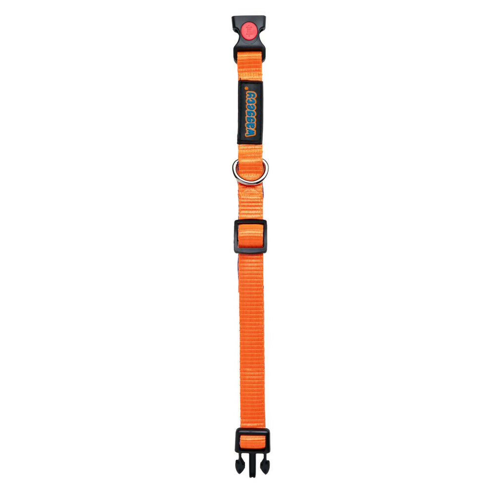 Waggety Padded Dog Collar - Adjustable, Comfortable Fit, Durable Polyester - Orange