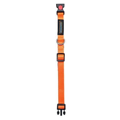 Waggety Padded Dog Collar - Adjustable, Comfortable Fit, Durable Polyester - Orange