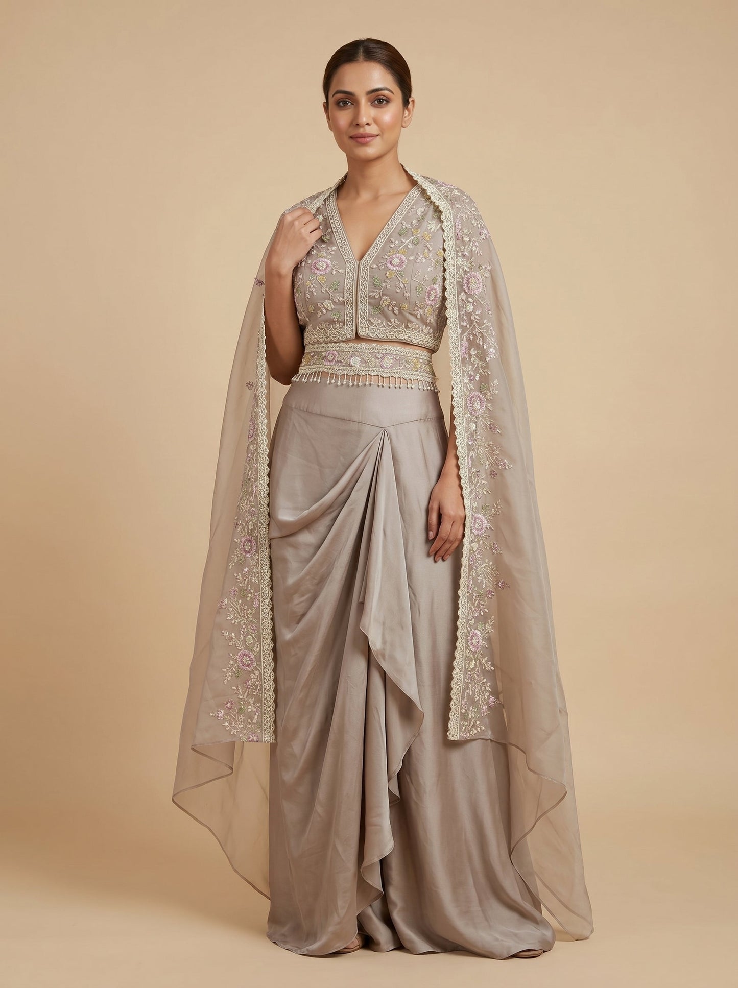 Charcoal Gray Dhoti Set