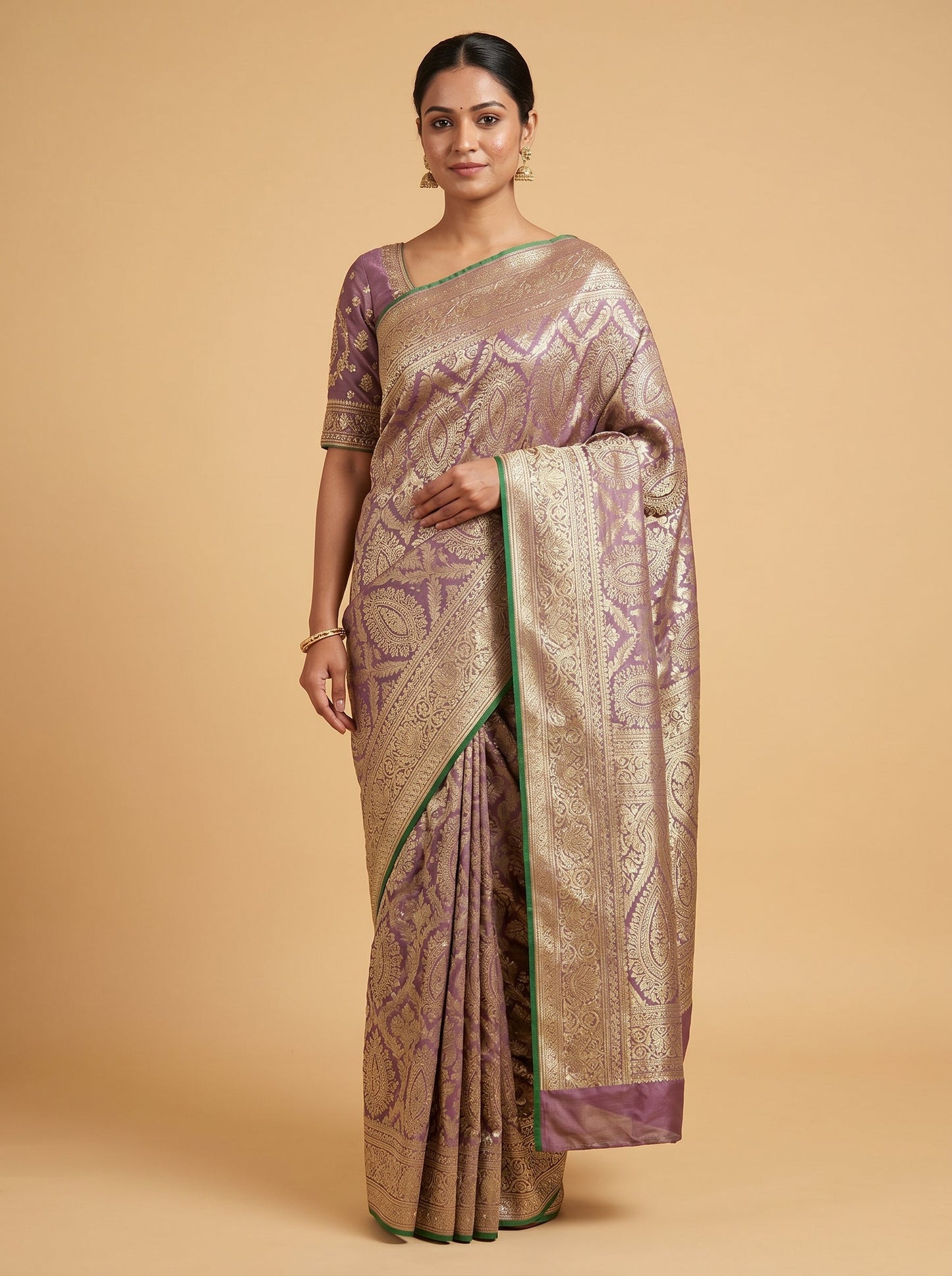 Chic Grey Embroidered Saree
