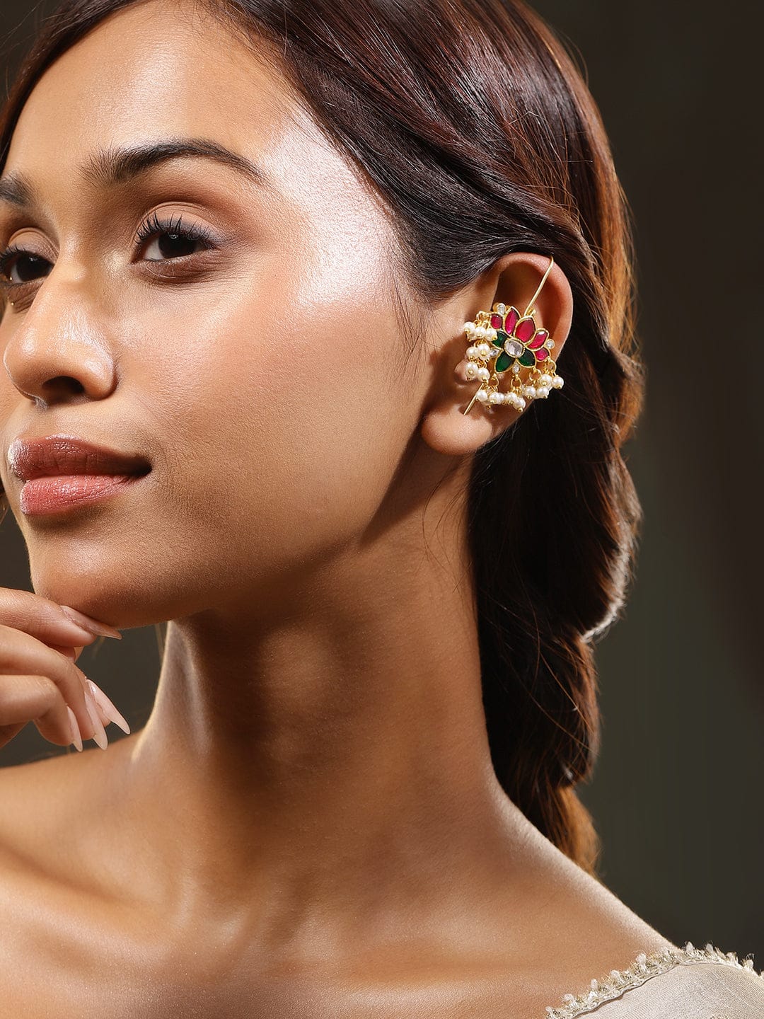 Chic Lotus Motif Ear Cuffs
