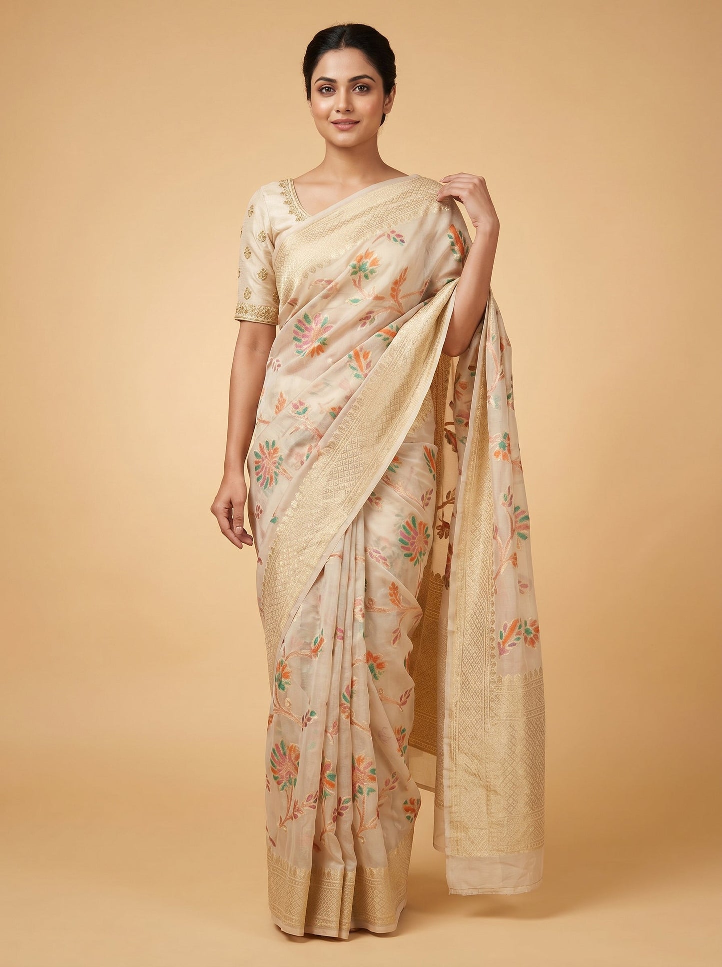 Chikoo Warm Neutral Handloom Saree