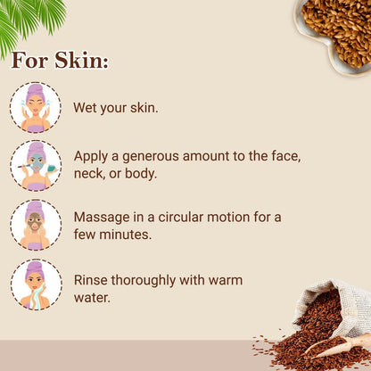Organic Netra Pure Flaxseed Gel with Vitamin E for Hair and Skin Strengthens