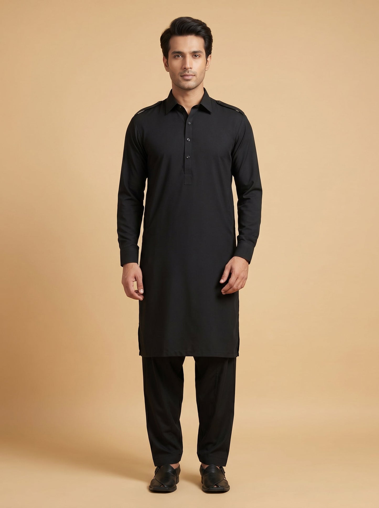 Classic Black Straight Kurta Set