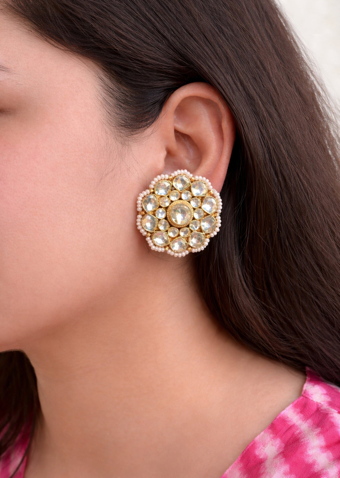 Classic Gold Kundan Earrings