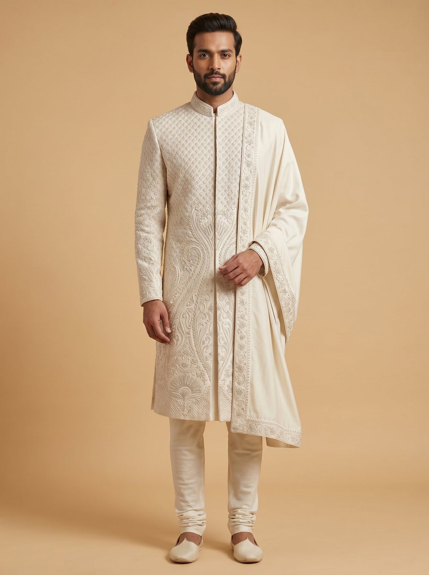 Classic ivory sherwani