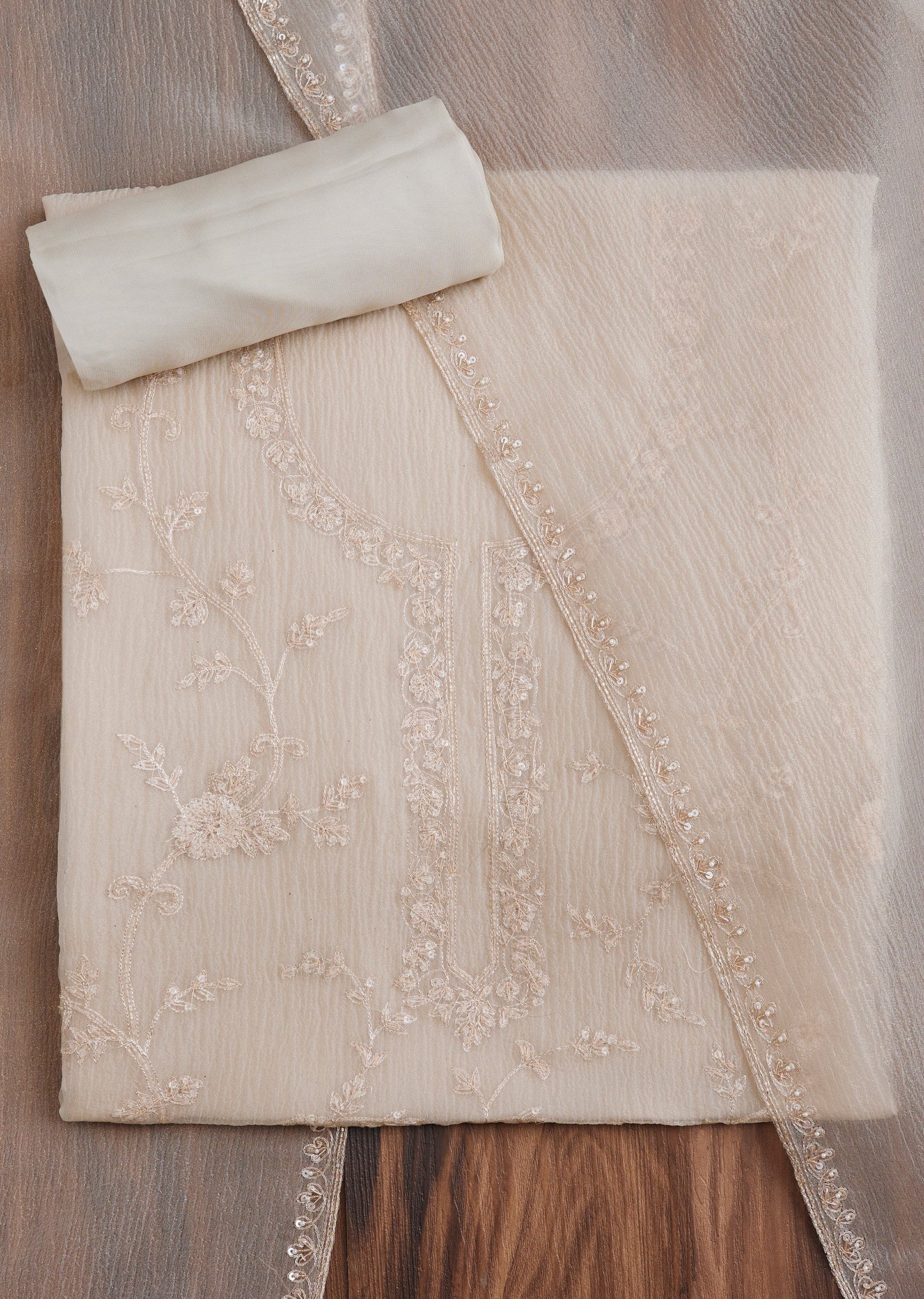 Classic Off-White Tissue Suit Set