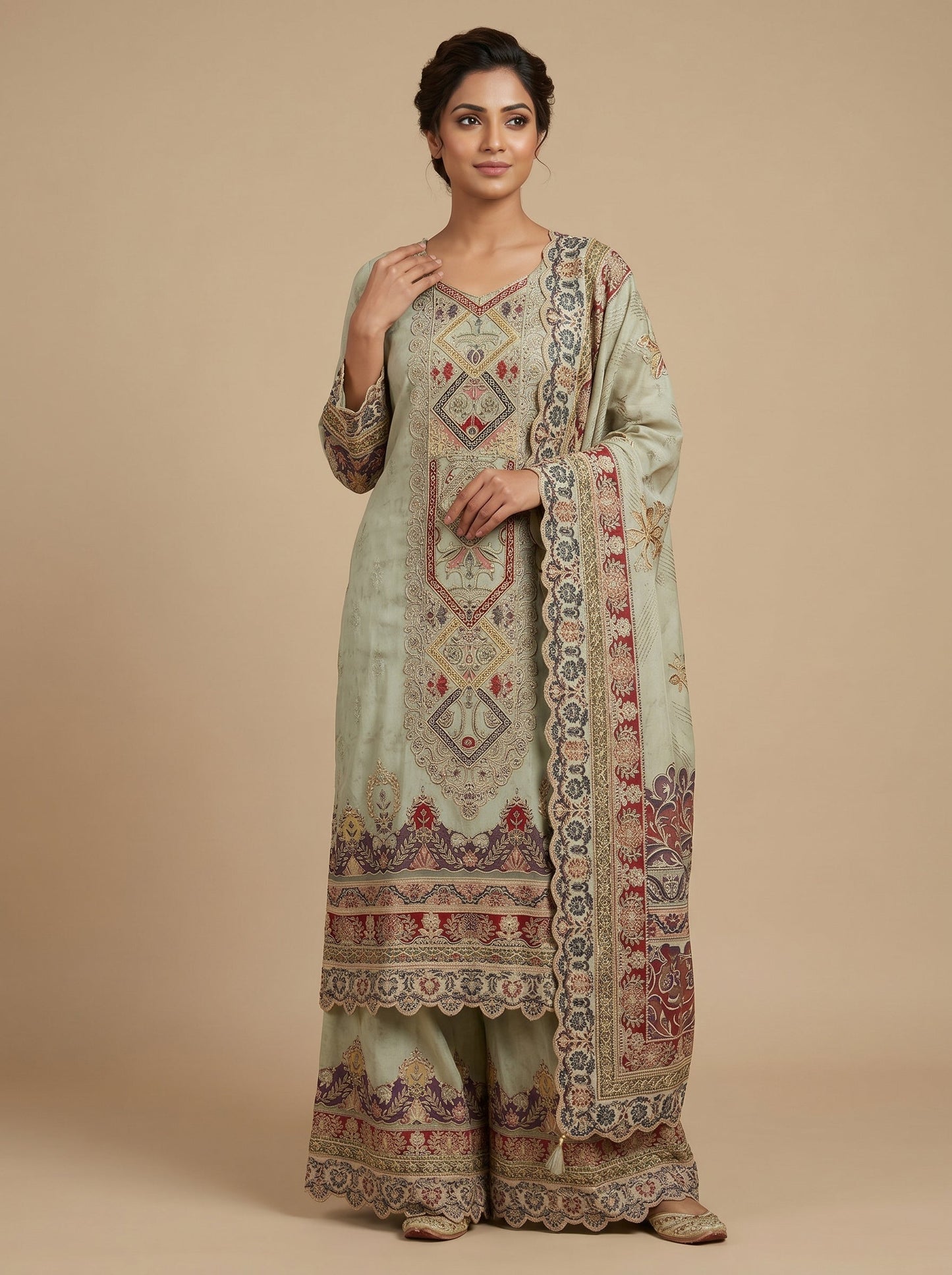 Clover Green Kurti Pant Set