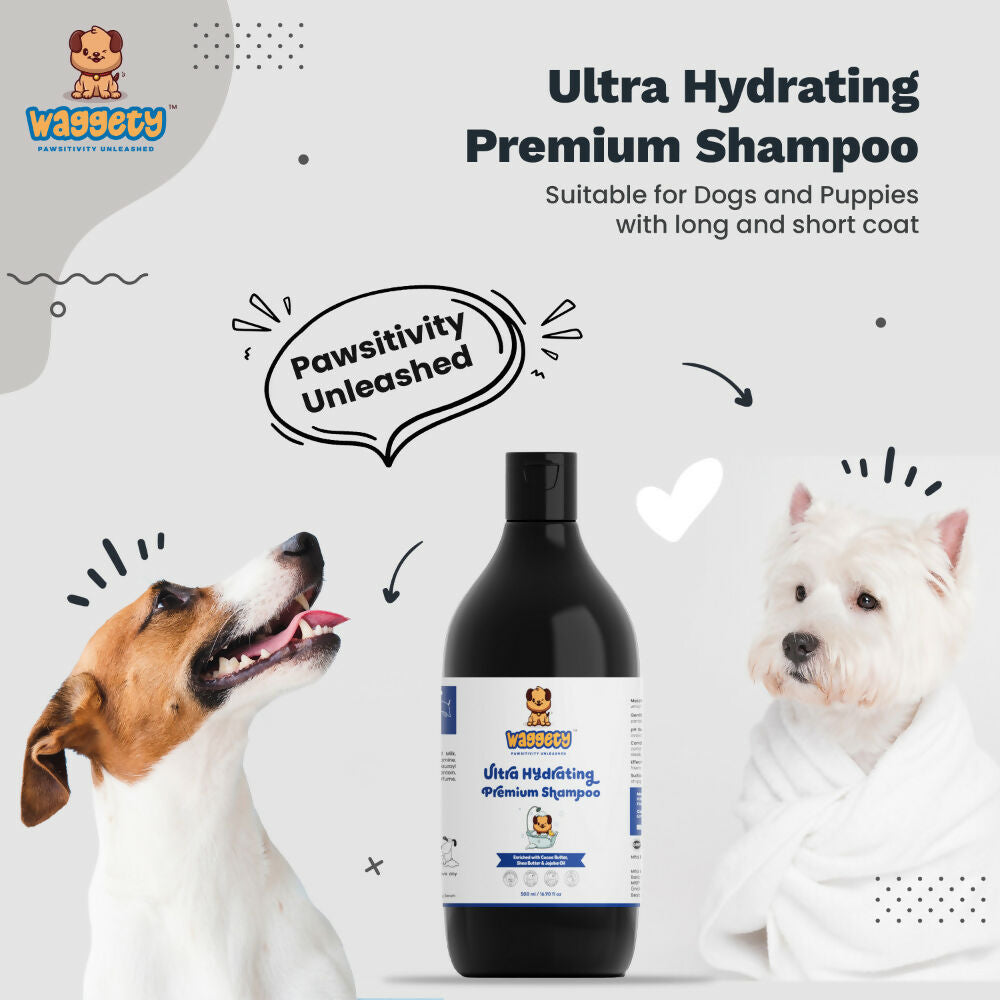 Waggety Ultra Hydrating Premium Shampoo For Dogs