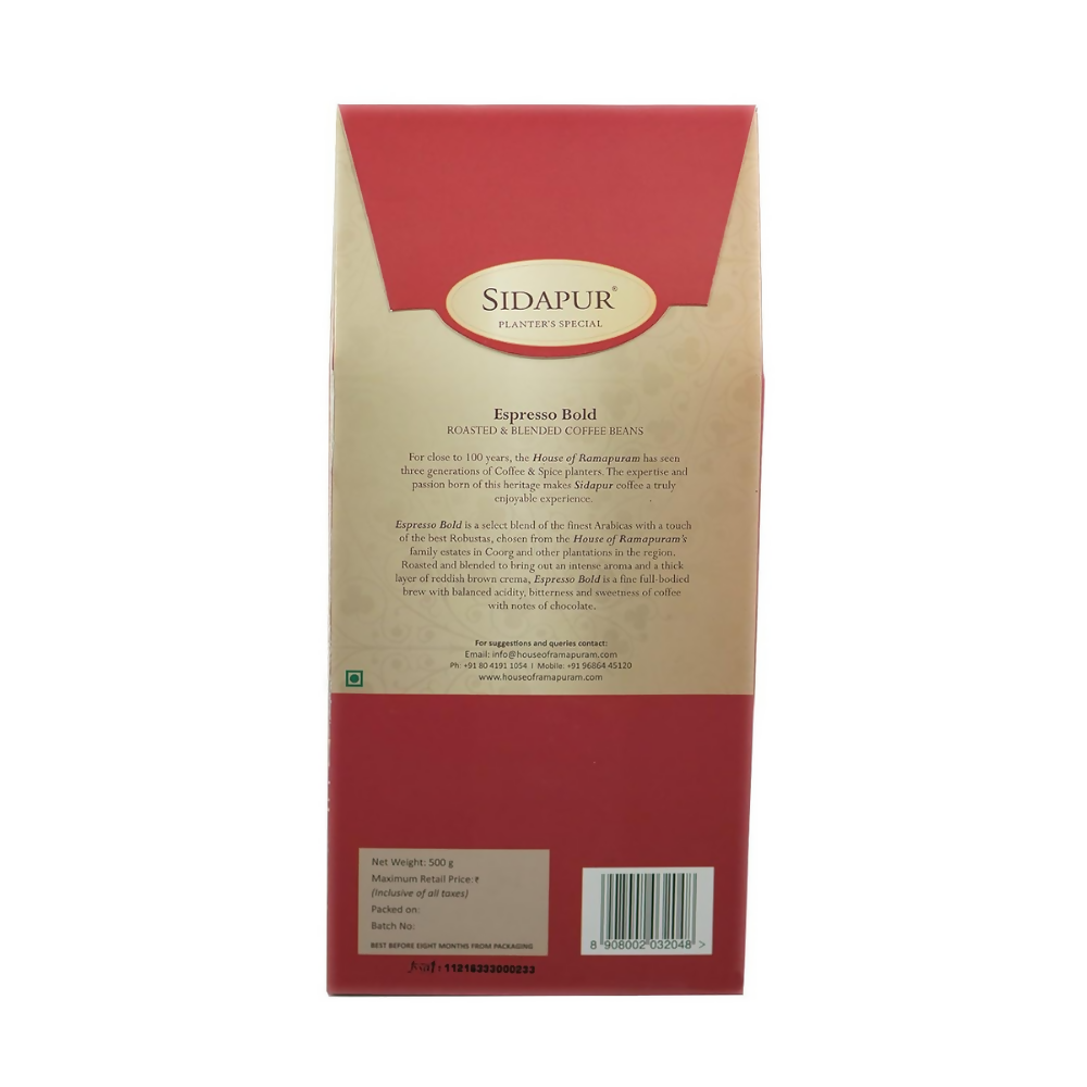 Sidapur Espresso Bold Roasted Coffee Whole Beans