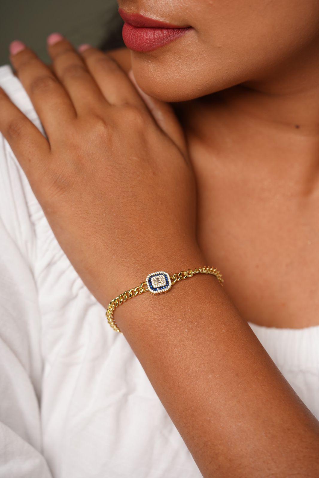 Coloured Illusion Setting Daily wear Bracelet