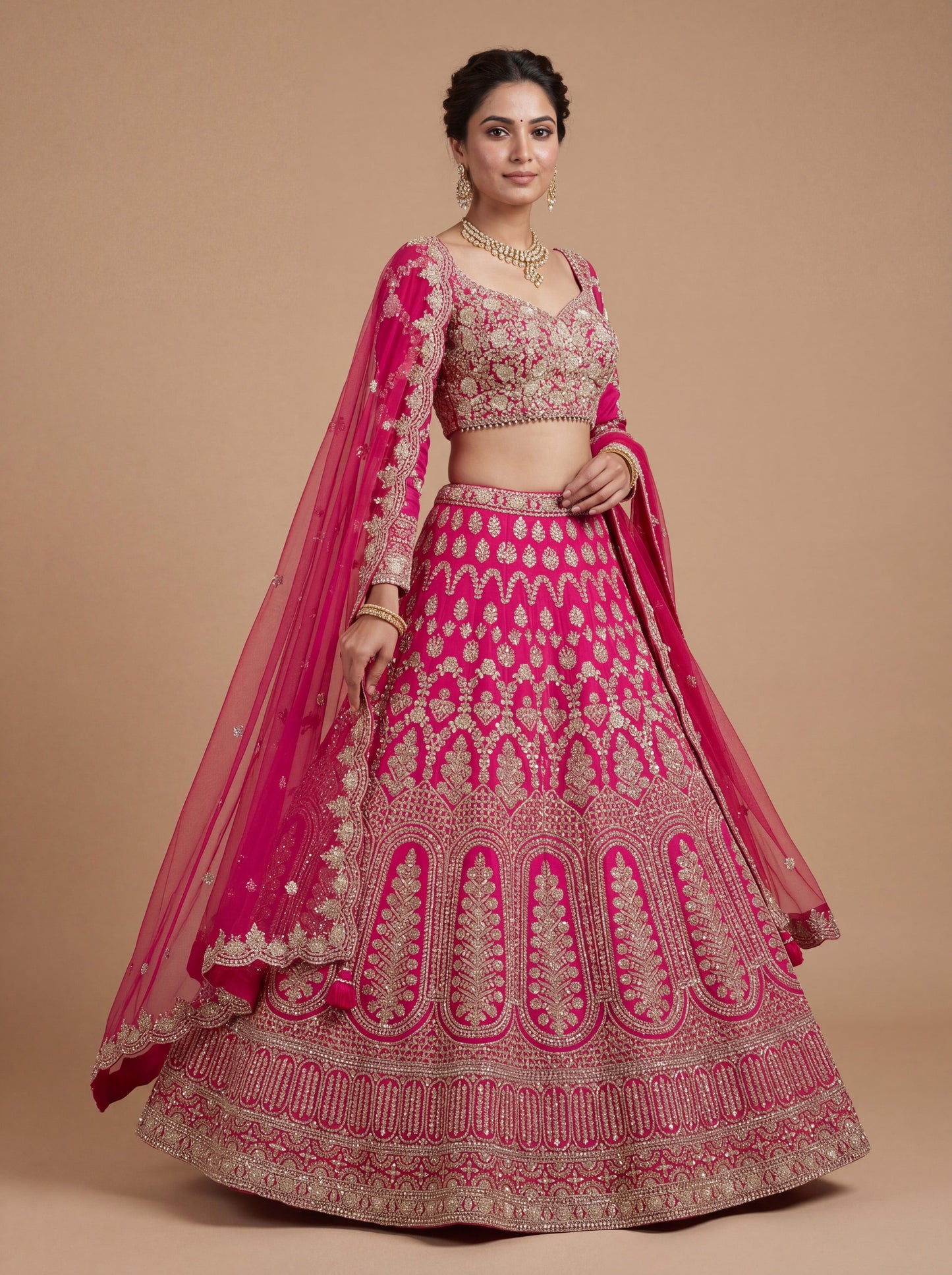 Coral Festive Lehenga