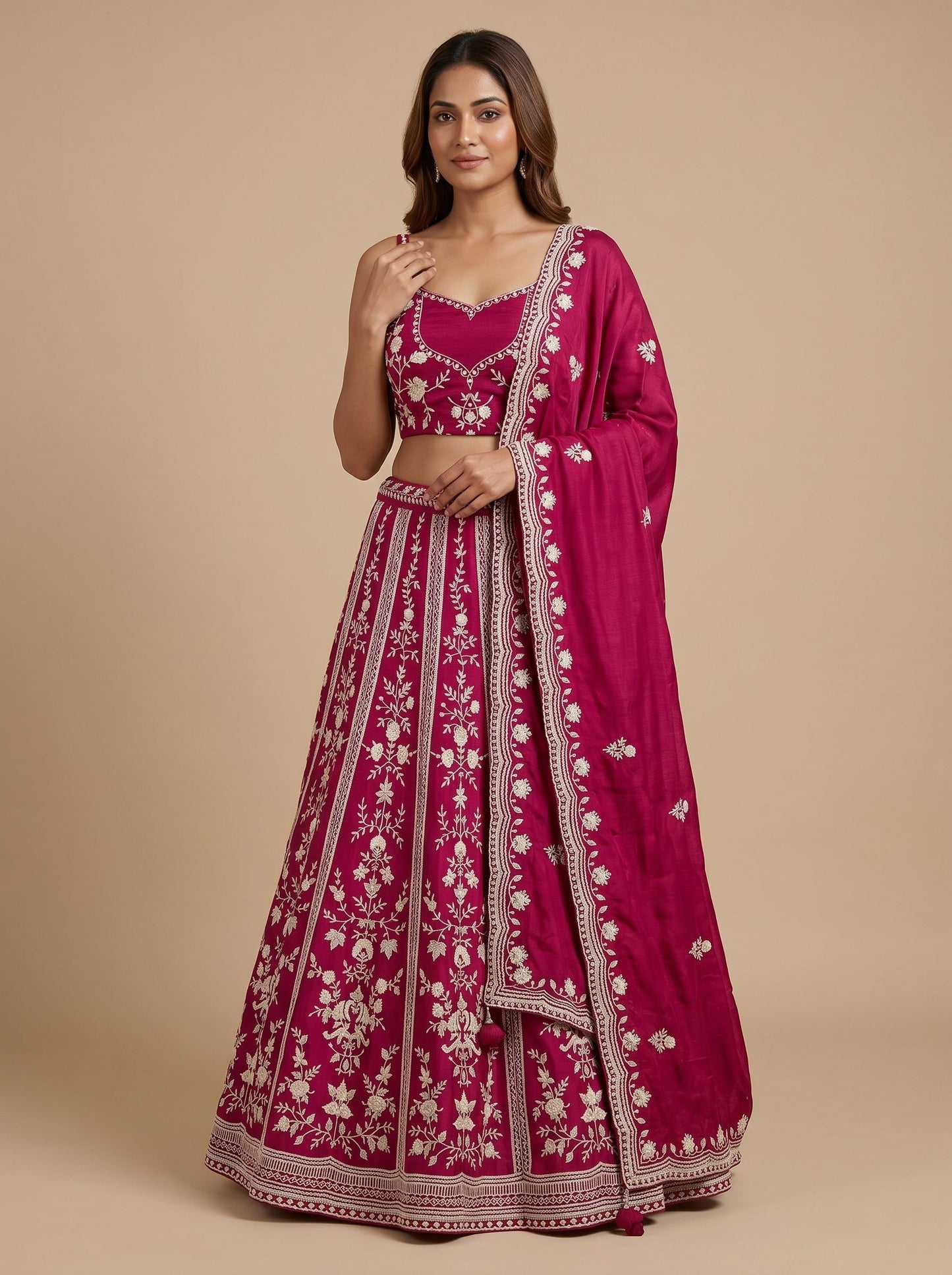 Coral Fusion Lehenga