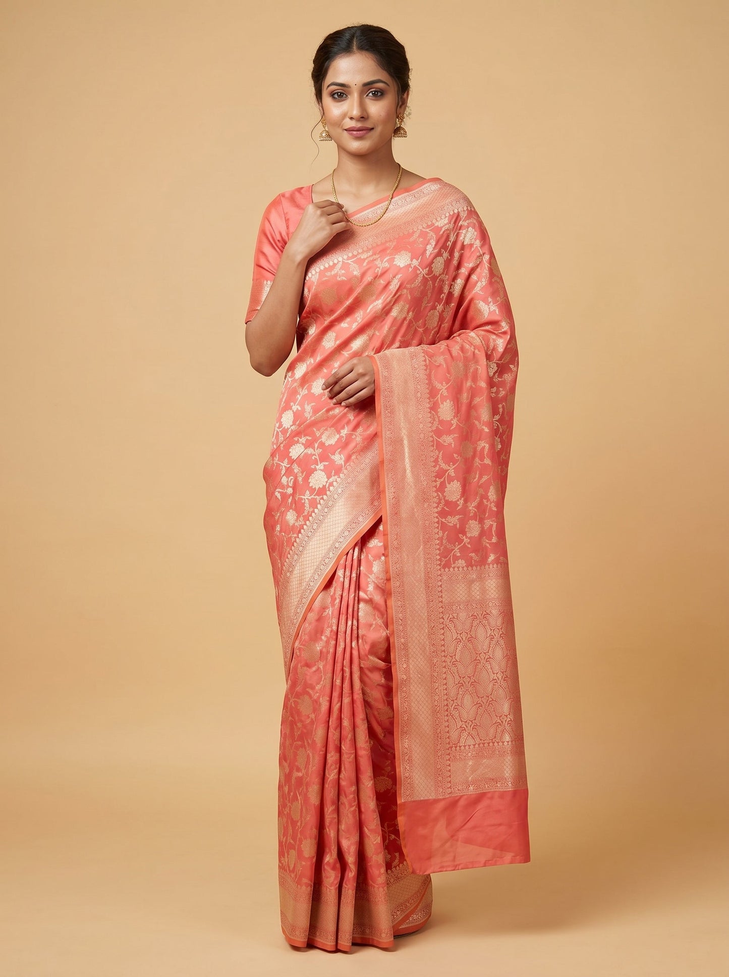 Coral Warm Tint Handloom Saree