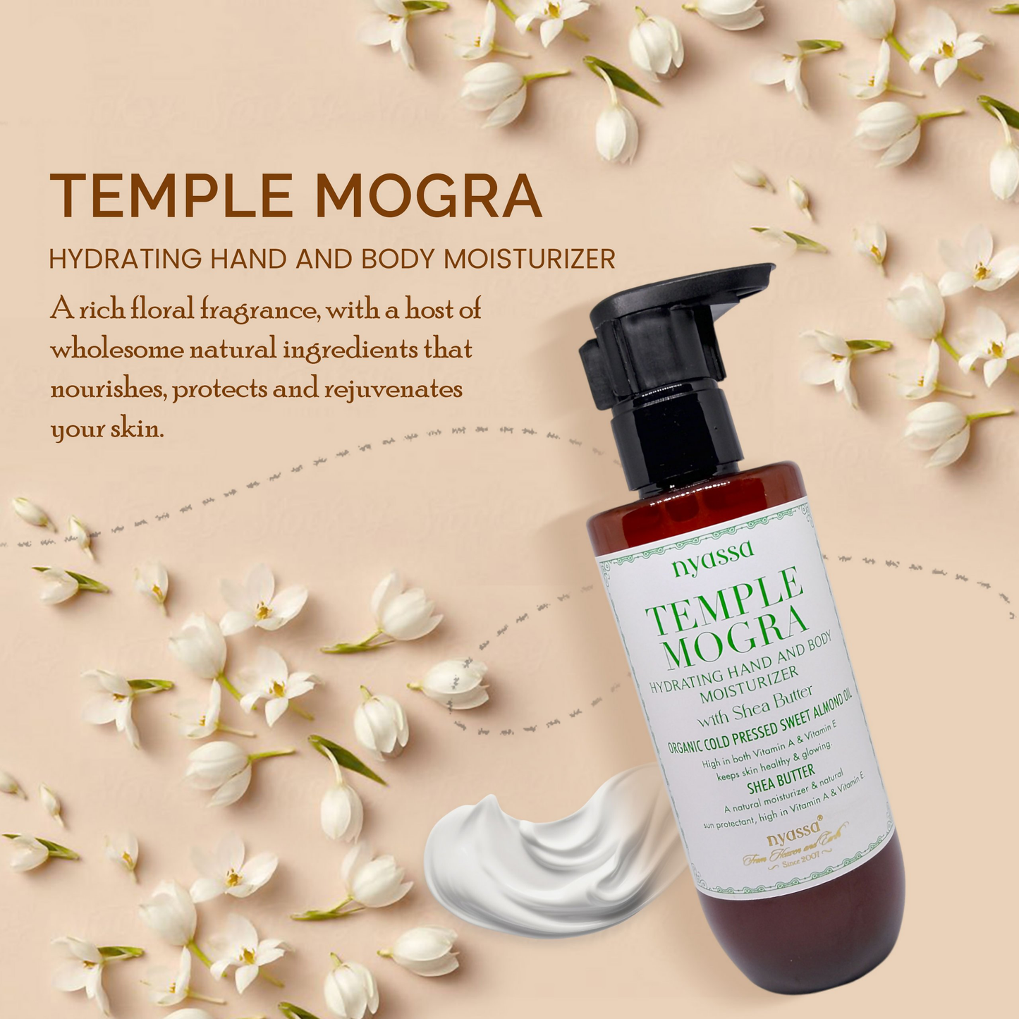 Nyassa Temple Mogra Hand And Body Moisturizer