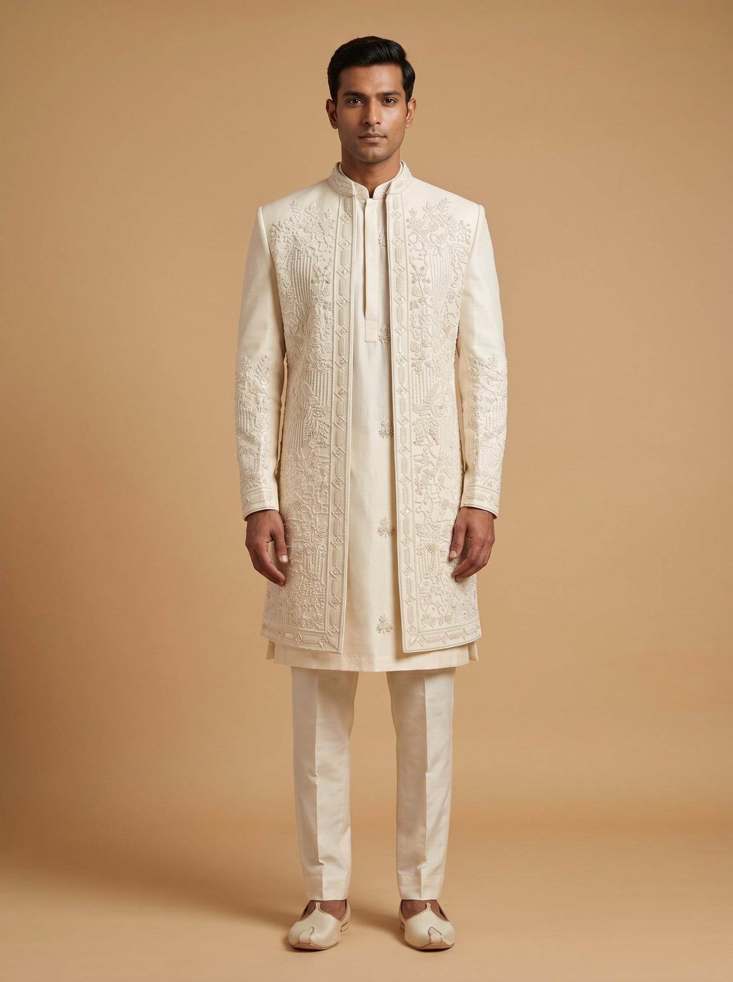 Cream Elegant Sherwani