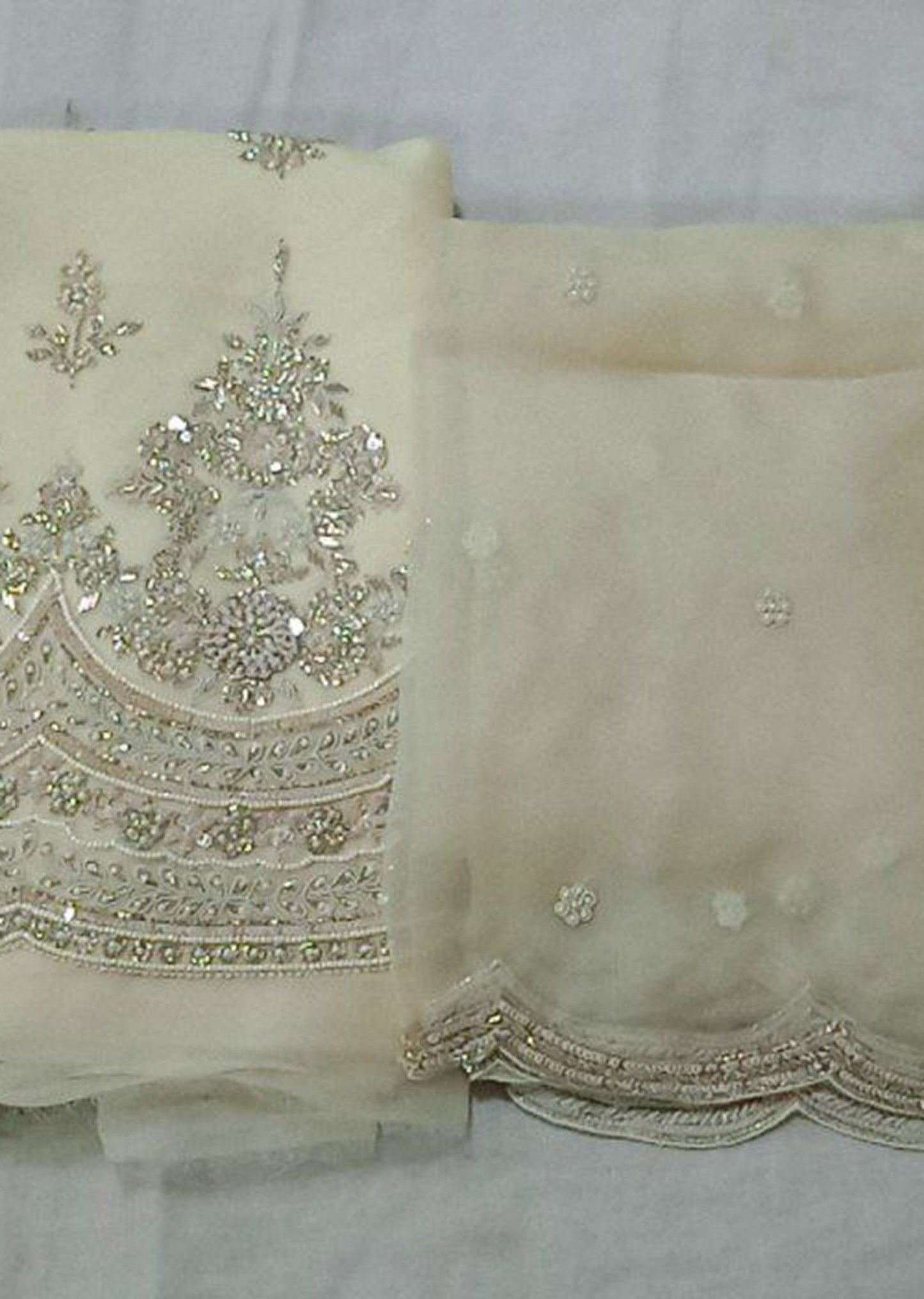 Cream Lustre Elegance Dress Material