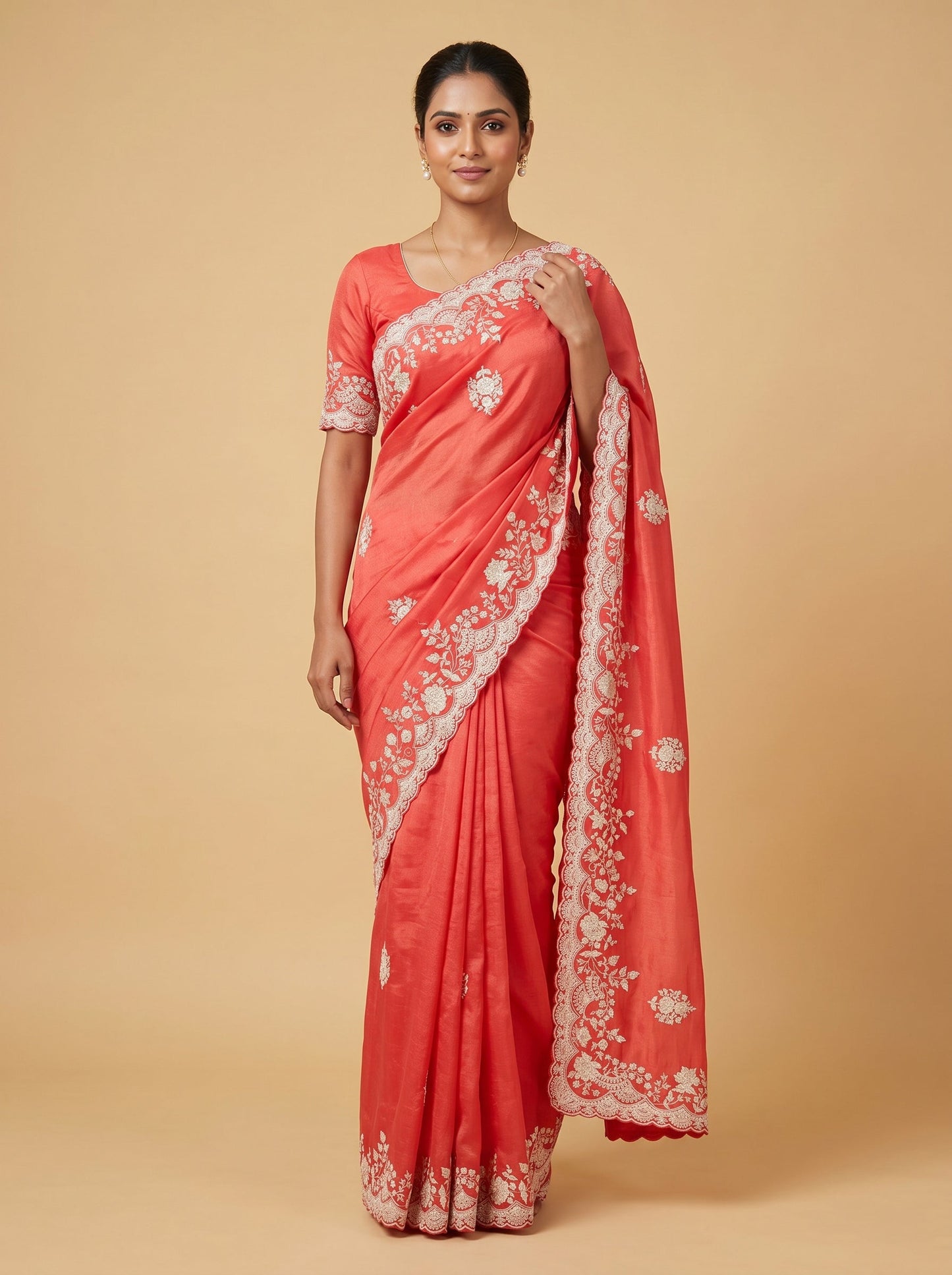 Crimson Radiance Charm Saree
