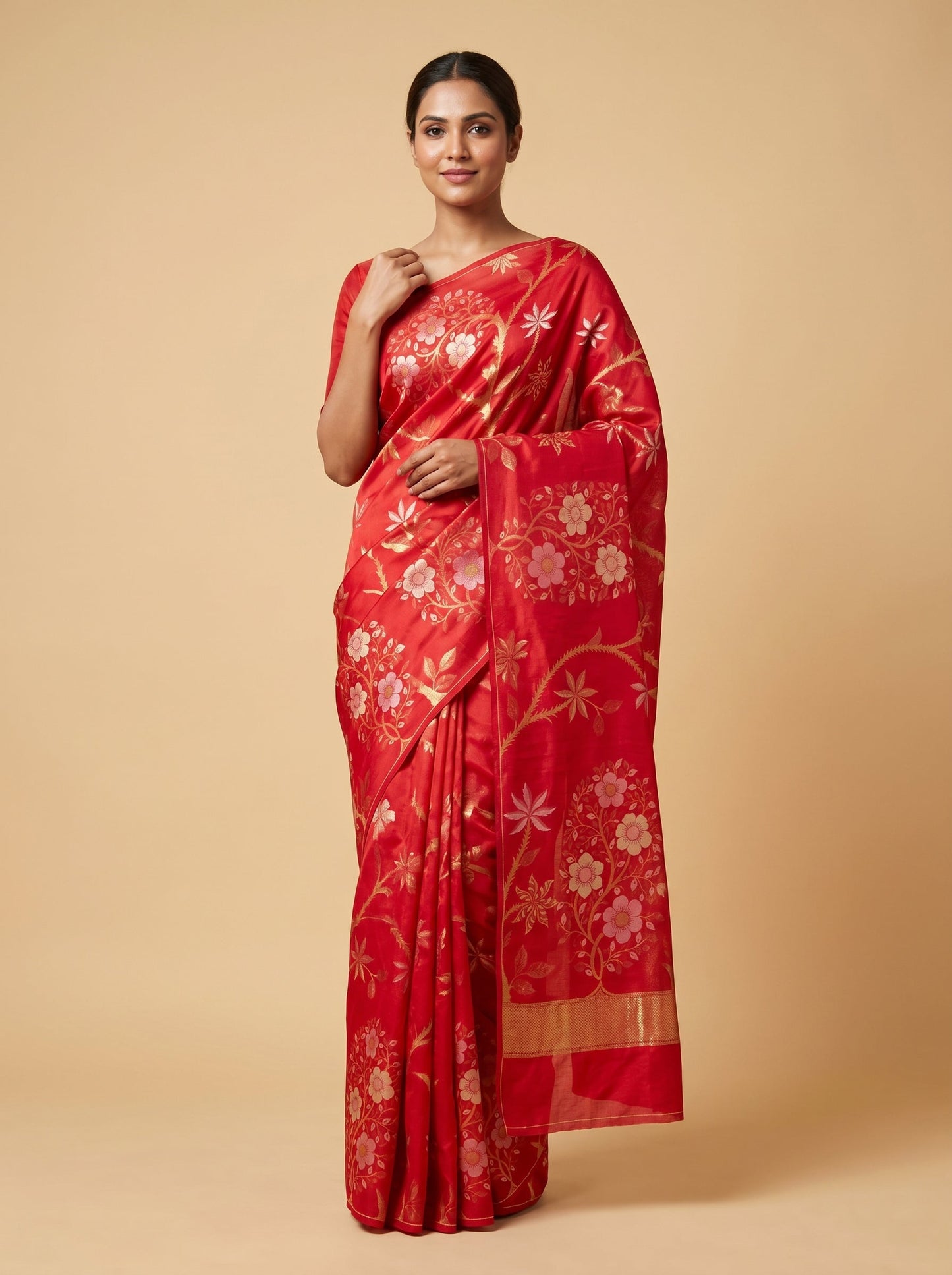 Crimson Red Blaze Handloom Saree
