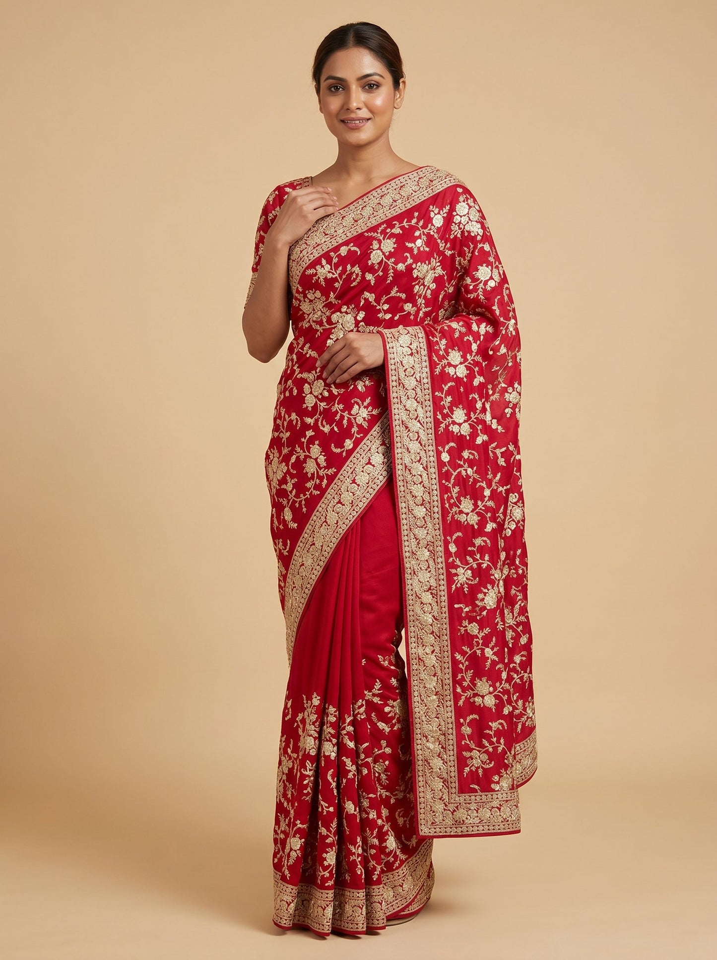 Crimson Silk Shine Saree
