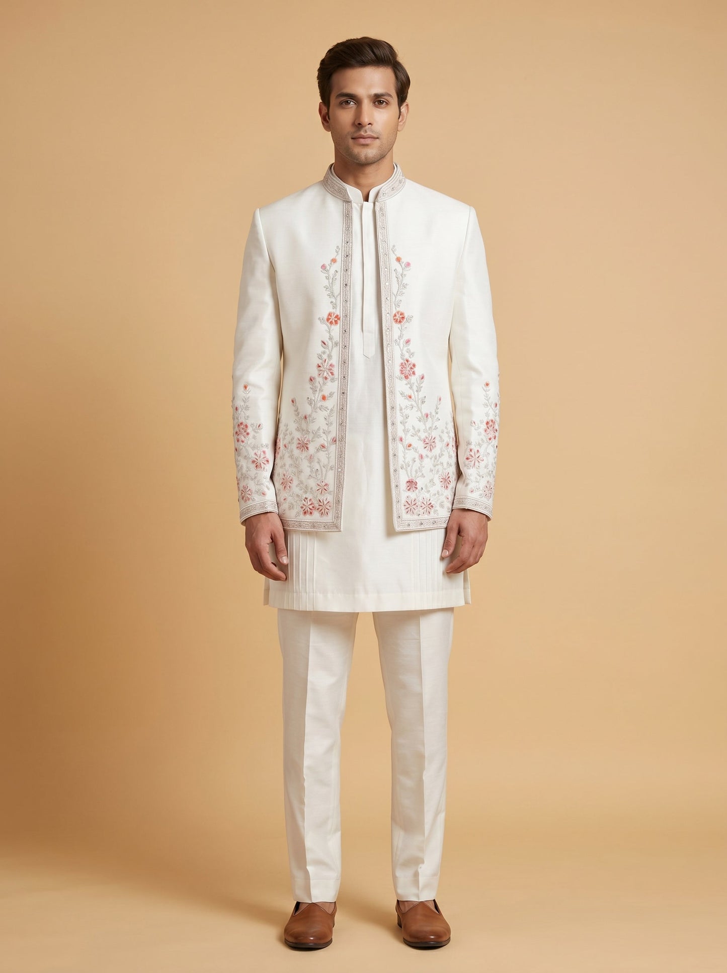 Crisp white Jodhpuri