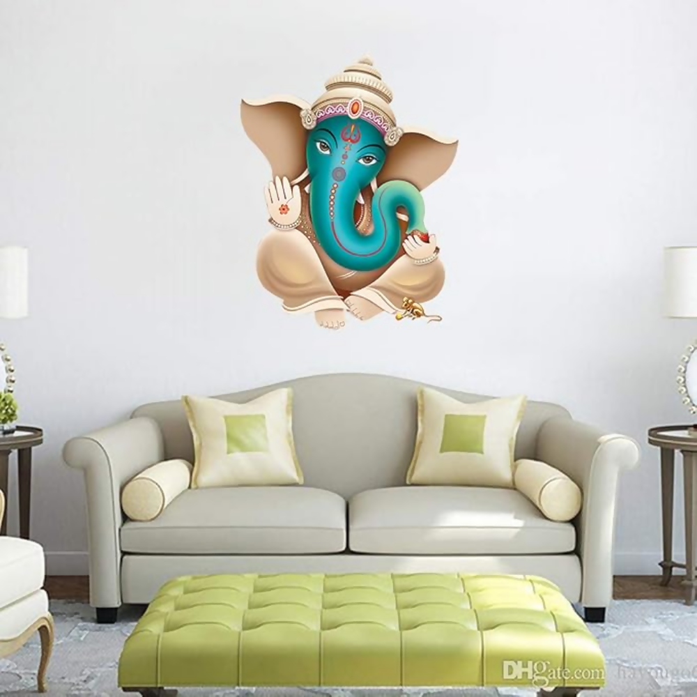 Rangoli Vinyl Religion Large Wall Sticker (Multicolor, 50 or 70 cm)