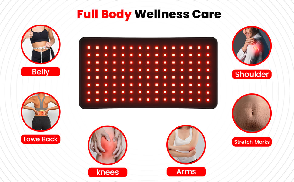 Red Light Therapy Pad for Body | 660nm Red & 850nm Near Infrared LED Light Therapy Wrap | High Irradiance up to 280mW/cm² | Pulse Mode | Adjustable Therapy Belt for Back, Knee, Shoulder, Neck & Muscle Recovery