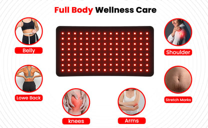 Red Light Therapy Pad for Body | 660nm Red & 850nm Near Infrared LED Light Therapy Wrap | High Irradiance up to 280mW/cm² | Pulse Mode | Adjustable Therapy Belt for Back, Knee, Shoulder, Neck & Muscle Recovery