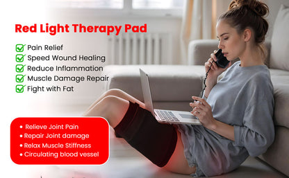 Red Light Therapy Pad for Body | 660nm Red & 850nm Near Infrared LED Light Therapy Wrap | High Irradiance up to 280mW/cm² | Pulse Mode | Adjustable Therapy Belt for Back, Knee, Shoulder, Neck & Muscle Recovery