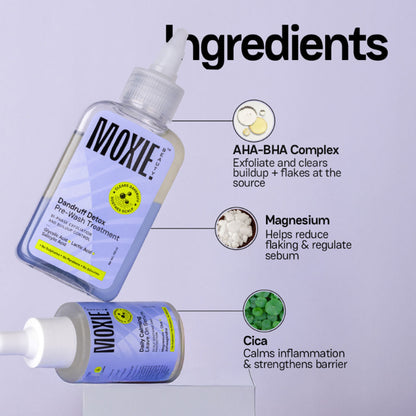 Moxie Beauty Anti-Dandruff Treatment Duo - Pre-wash Exfoliant & Leave-On Serum