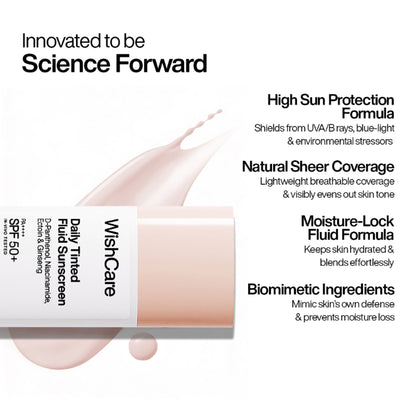 Wishcare Daily Fluid Tinted Sunscreen SPF50PA++++ - L101