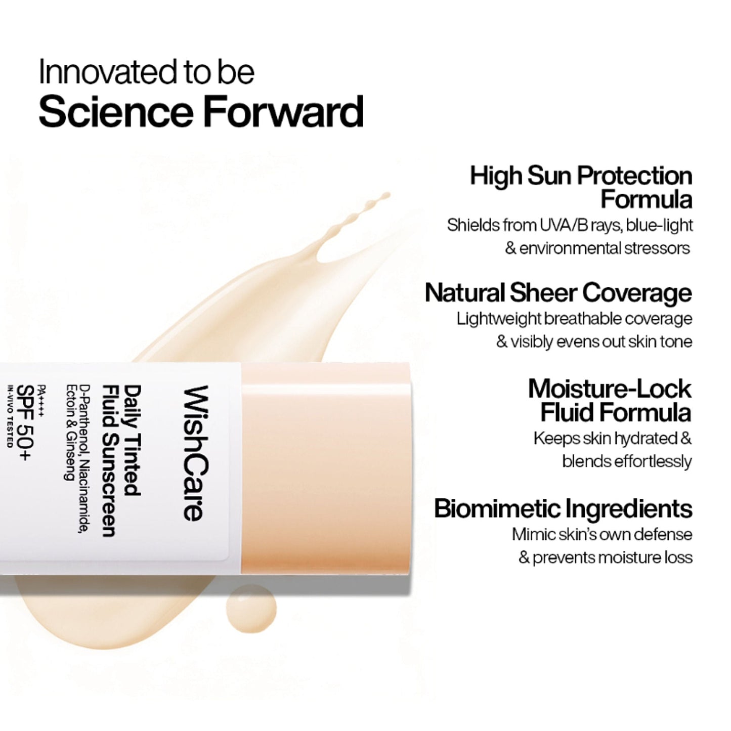 Wishcare Daily Fluid Tinted Sunscreen SPF50PA++++ - L102