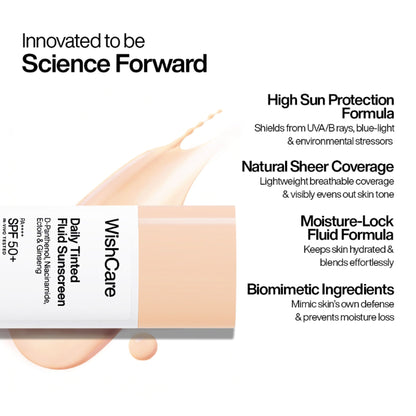 Wishcare Daily Fluid Tinted Sunscreen SPF50PA++++ - L103