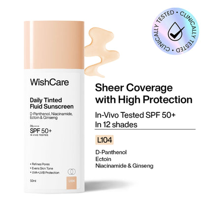 Wishcare Daily Fluid Tinted Sunscreen SPF50PA++++ - L104