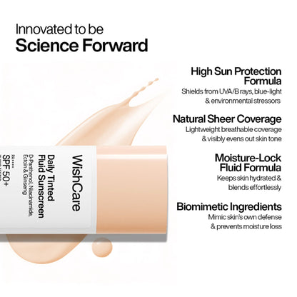 Wishcare Daily Fluid Tinted Sunscreen SPF50PA++++ - L104